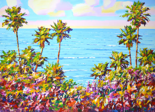 Palm trees. Ocean. California. | Oil And Acrylic Painting in Paintings by IRYNA KASTSOVA