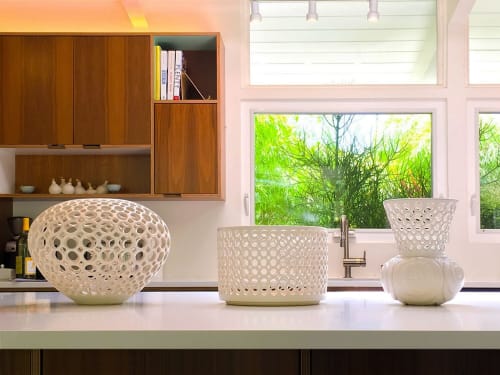 Lacy Cylindrical Bowl | Decorative Objects by Lynne Meade | Private Residence, Palo Alto in Palo Alto