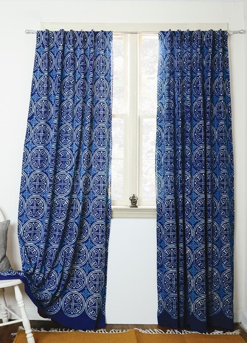 Indigo Blue Curtain | GREECE | Curtains & Drapes by ichcha