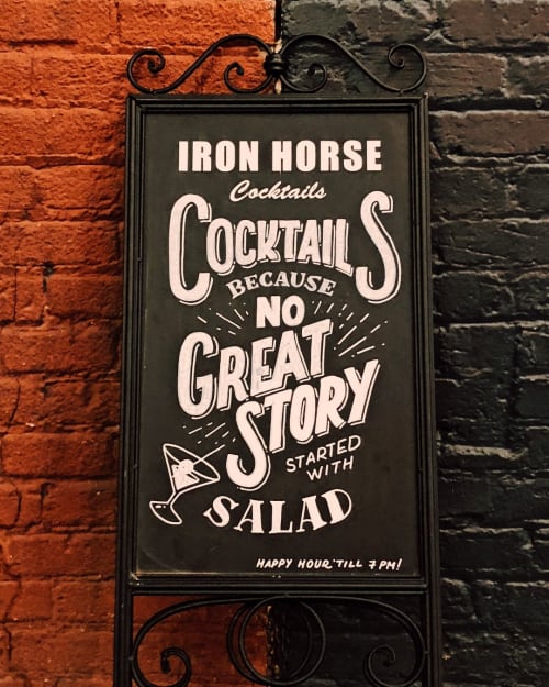 Signage | Signage by Stefan Kunz | Iron Horse Cocktails in San Francisco