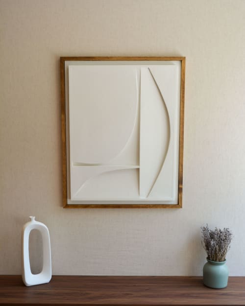No. 123 Japandi Plaster Wall Relief - Scandinavian Decor | Wall Sculpture in Wall Hangings by Joseph A