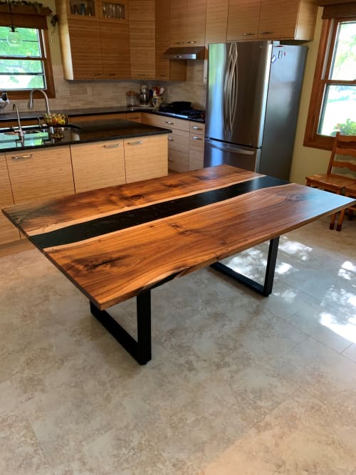 Acacia Epoxy River Table | Dining Table in Tables by Timberwolf Slabs