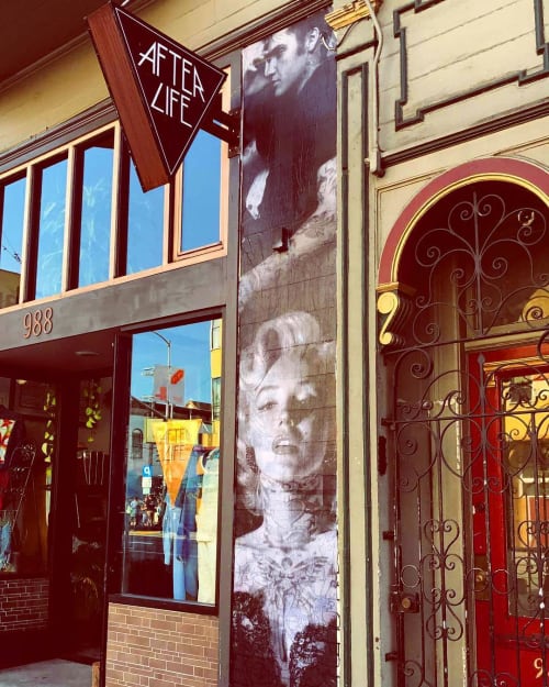 Marilyn Monroe and Elvis Presley | Murals by Cheyenne Randall aka INDIANGIVER | Afterlife Boutique in San Francisco