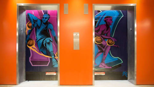 Elevator Mural | Murals by Ashley Montague | Nike - NYC Garage in Beaverton