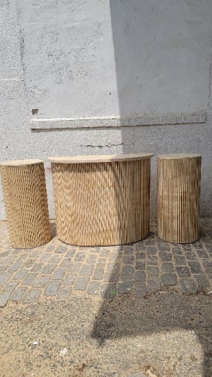 Fluted Bar Set | Tables by Son-ya Luch (Owner) SP Fabrication