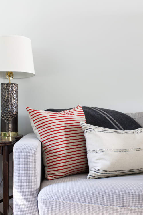 Red Stripe Pillow | Pillows by Local Produce Design