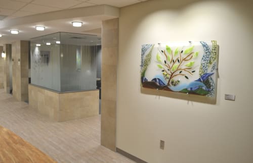 Reaching for the Sky | Wall Hangings by Bonnie Rubinstein Glass Studio | Hennepin County Medical Center: Orange Building in Minneapolis