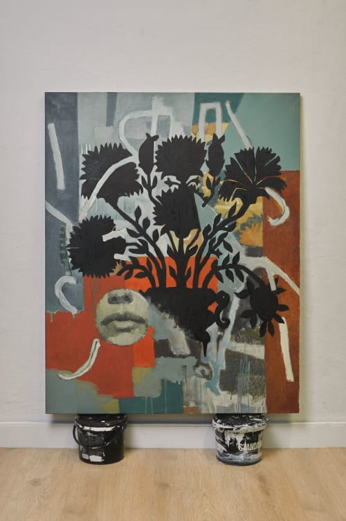 Black flowers | Oil And Acrylic Painting in Paintings by Mykhailo Korobkov