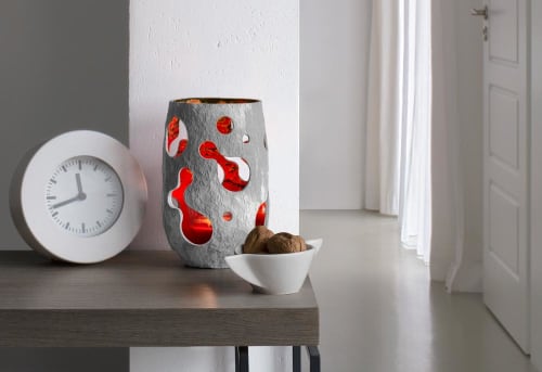 Sculptural vase, gray candle lantern | Decorative Objects by Donatas Žukauskas