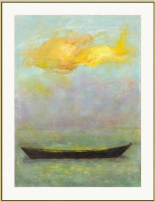 Adrift Under Yellow Cloud - print of contemporary painting | Prints by Candace Compton Pappas