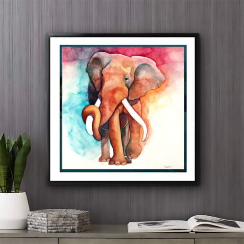 Bull Elephant Walk | Paintings by Catherine Twomey | DOG & PONY SHOW in Asheville