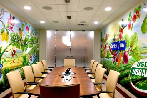 Specialized Corporate Murals for the Garden of Life LLC Main Conference Room | Murals by Murals by Georgeta (Fondos)