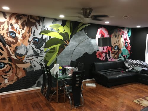 BBY Tigers | Murals by CERA STREET ART | Sarana Nails & Spa in Philadelphia