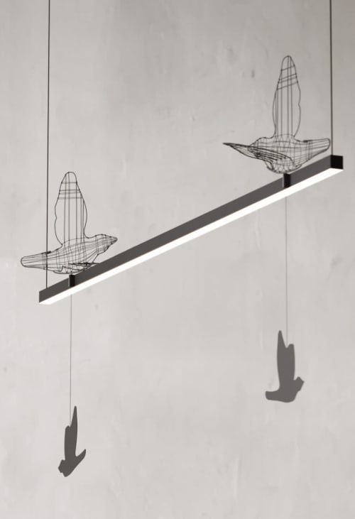 Flight Shadows - pendant linear 1200 mm | Pendants by SVITANOK by Artem Zakharchenko