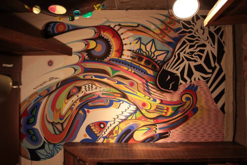 Indoor Mural | Murals by Doppel | hug coffee 両替町店 in Shizuoka