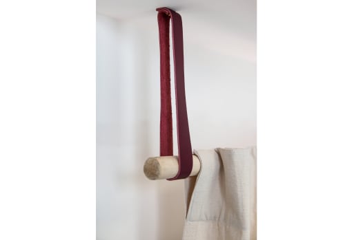 Wine Leather Suspension Strap | Storage by Keyaiira | leather + fiber | Artist Studio in Santa Rosa