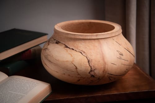 Spalted Maple Vessel | Decorative Bowl in Decorative Objects by Louis Wallach Designs