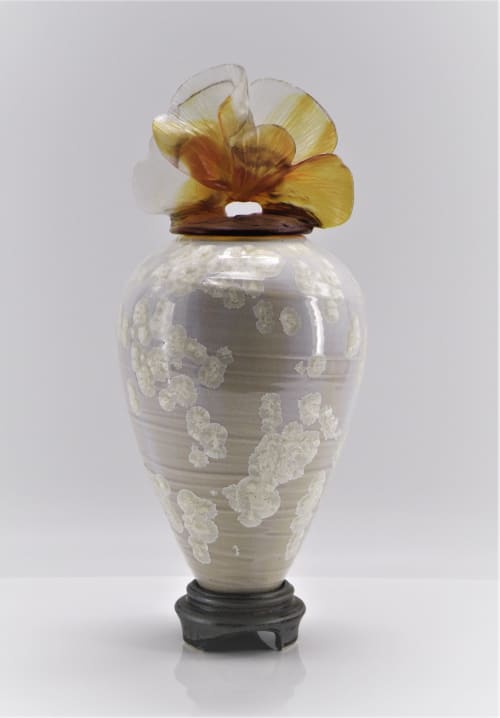 Padma   amber | Vases & Vessels by Debra Steidel | Steidel Fine Art in Wimberley