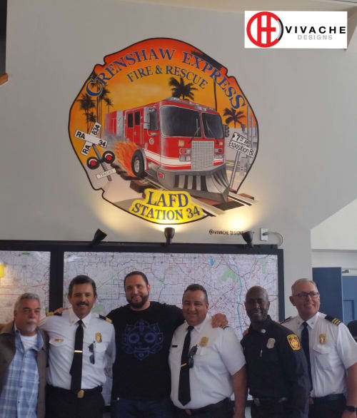 City Fire Department Murals | Murals by VIVACHE DESIGNS | Los Angeles Fire Dept. Station 34 in Los Angeles
