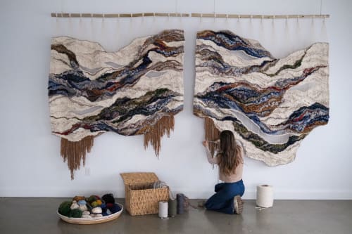 Galaxy Heart - galaxy inspired woven tapestry | Wall Hangings by Rebecca Whitaker Art