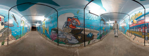 Merewether Beach Tunnel | Street Murals by Trevor Dickinson