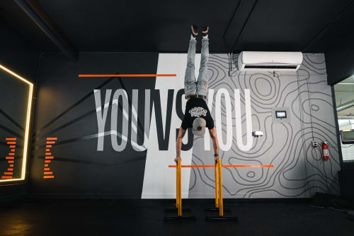 Traverse Fitness HIIT Gym Mural | Murals by Vicarel Studios | Adam Vicarel | Traverse Fitness in Denver