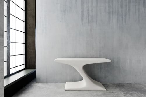 Sundar Console in Concrete | Console Table in Tables by Neal Aronowitz