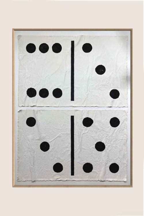Pop Art Domino PAD4836 A | Mixed Media in Paintings by Michael Denny Art, LLC