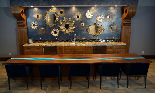 LED Lit Resin Walnut Bar Top | Tables by Chagrin Valley Custom Furniture