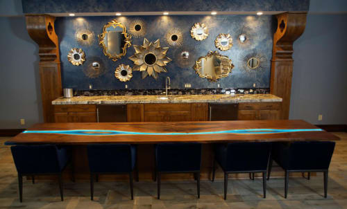 LED Lit Resin Walnut Bar Top | Dining Table in Tables by Chagrin Valley Custom Furniture