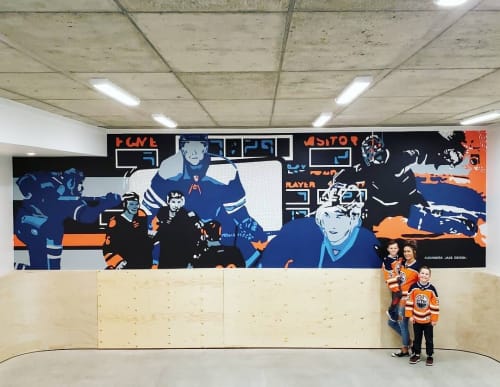 Private Home Hockey Rink Mural | Murals by Alixandra Jade (Alixandra Jade Art & Design Co.)