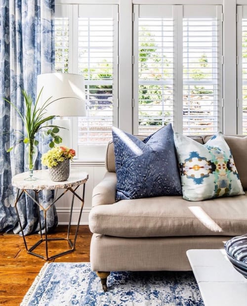 Orchid Blossom Royal Blue Pillow by Laura Park Designs seen at Google