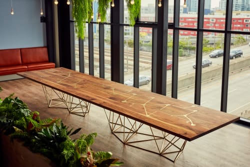 Walnut & Brass Table | Tables by Kyle Minor Design | Stripe in San Francisco