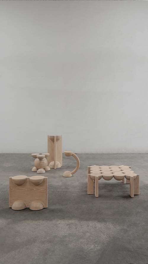 BLEO Stool II Oak by Daniel Couttolenc | Chairs by Daniel Couttolenc