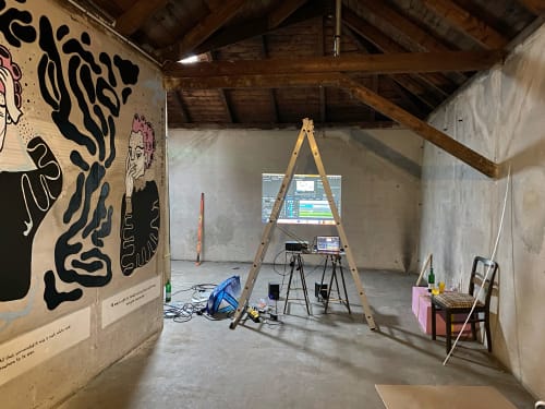 Threshold - A mural at UW Etzdorf | Paintings by Masho Marg | Bredouillie in Striegistal