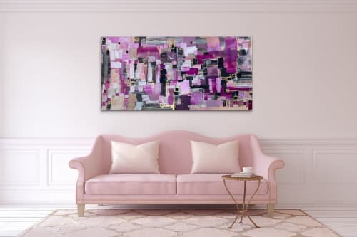 Purple, Black and Gold Painting | Paintings by Leah Nadeau | Private Residence - Ann Arbor, MI in Ann Arbor