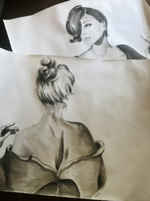 Large scale commission for Manhattan apartment | Watercolor Painting in Paintings by Clementine Studio