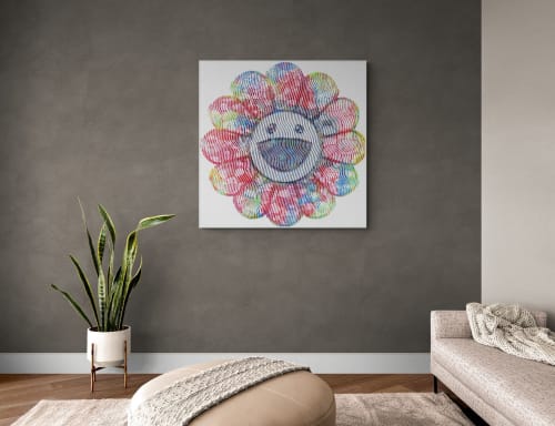 the smile flower- tribute to murakami | Paintings by Virginie SCHROEDER