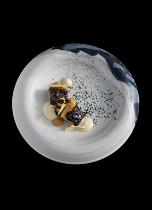 Obscura Cushion Plate | Dinnerware by Erin Hupp Ceramics | Pasta|Bar in Los Angeles