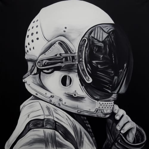 Cosmonaut | Oil And Acrylic Painting in Paintings by Ricardo Rodriguez Cosme