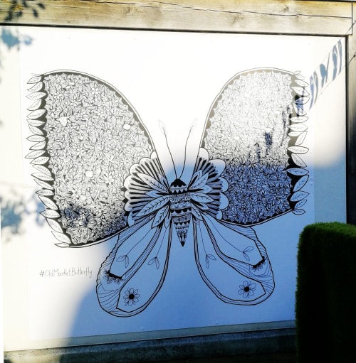Butterfly Mural | Murals by Lucy Baxendale | Old Market Shopping Centre in Hereford