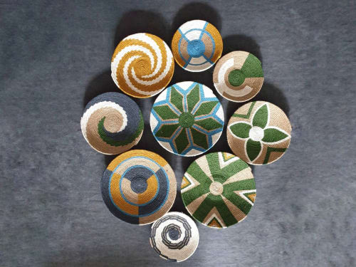 Set of 9 Basket Wall Decor, Woven baskets | Ornament in Decorative Objects by Sarmal Design