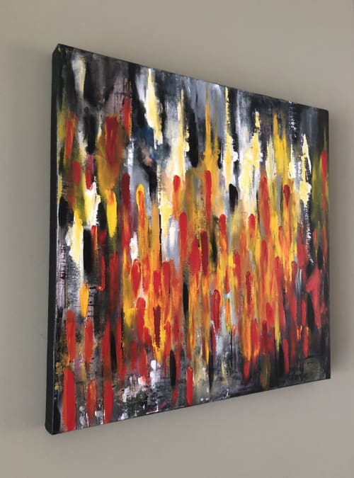 Autumn Fire | Oil And Acrylic Painting in Paintings by KARDIMAGO | Uccle in Brussels