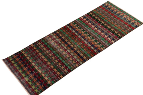 1960s Vintage Distressed Runner in Multicolor Stripes | Rugs by Rug and Kilim