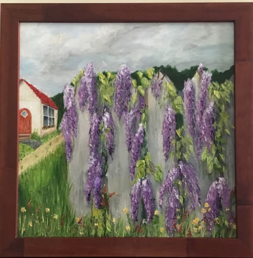 Wisteria Retreat | Oil And Acrylic Painting in Paintings by Andrea Frank | Antonia's Restaurant in Hillsborough