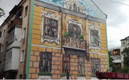 Picture-mural “Frankivsk, which will not be...” | Street Murals by Roman Bonchuk