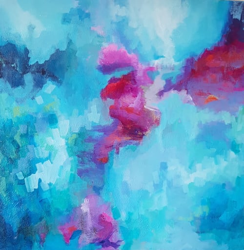 Paintings: Collecting Sea Glass (L) and Sparkle (R) | Oil And Acrylic Painting in Paintings by Art by JK Bleeg