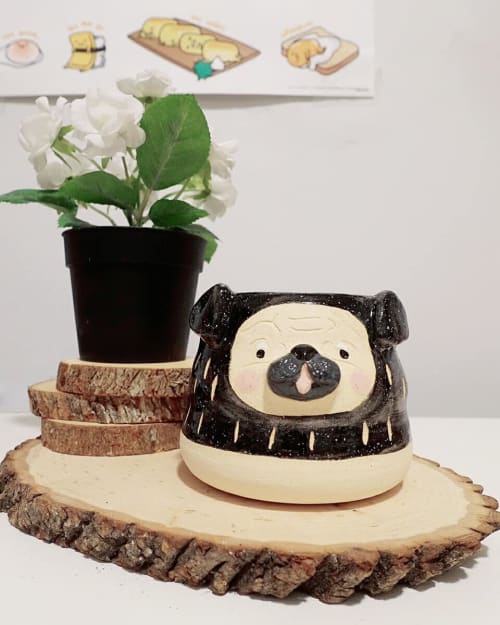 Ceramic Pug Planter | Vases & Vessels by Amii Handmade Ceramics