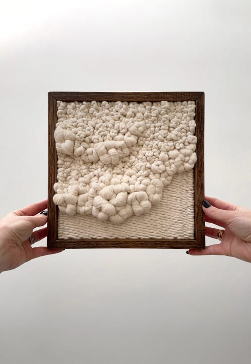 Woven wall art frame (Sea Foam 004) | Wall Hangings by Elle Collins