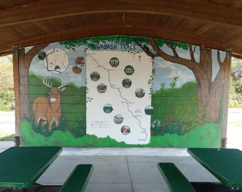 Wabash Trailhead Mural | Murals by Cait Irwin | Wabash Trace Nature Trail in Council Bluffs